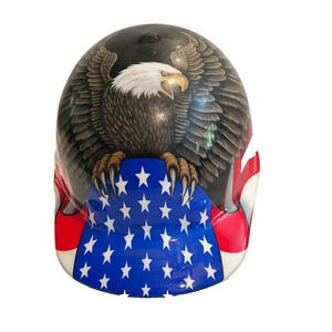 Fibre Metal Men Blue Red 3-R Action Gear Hard Hat Eagle USA Flag Graphic